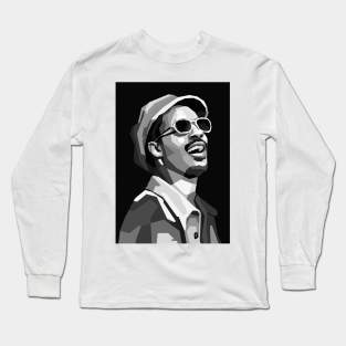 Stevie Wonder B W Long Sleeve T-Shirt